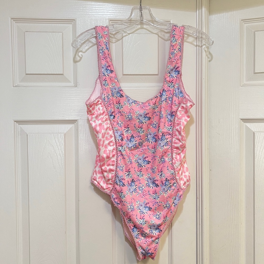 Loveshackfancy Primrose Pink Berry Mikkel Floral One-Piece Swimsuit Medium View 4